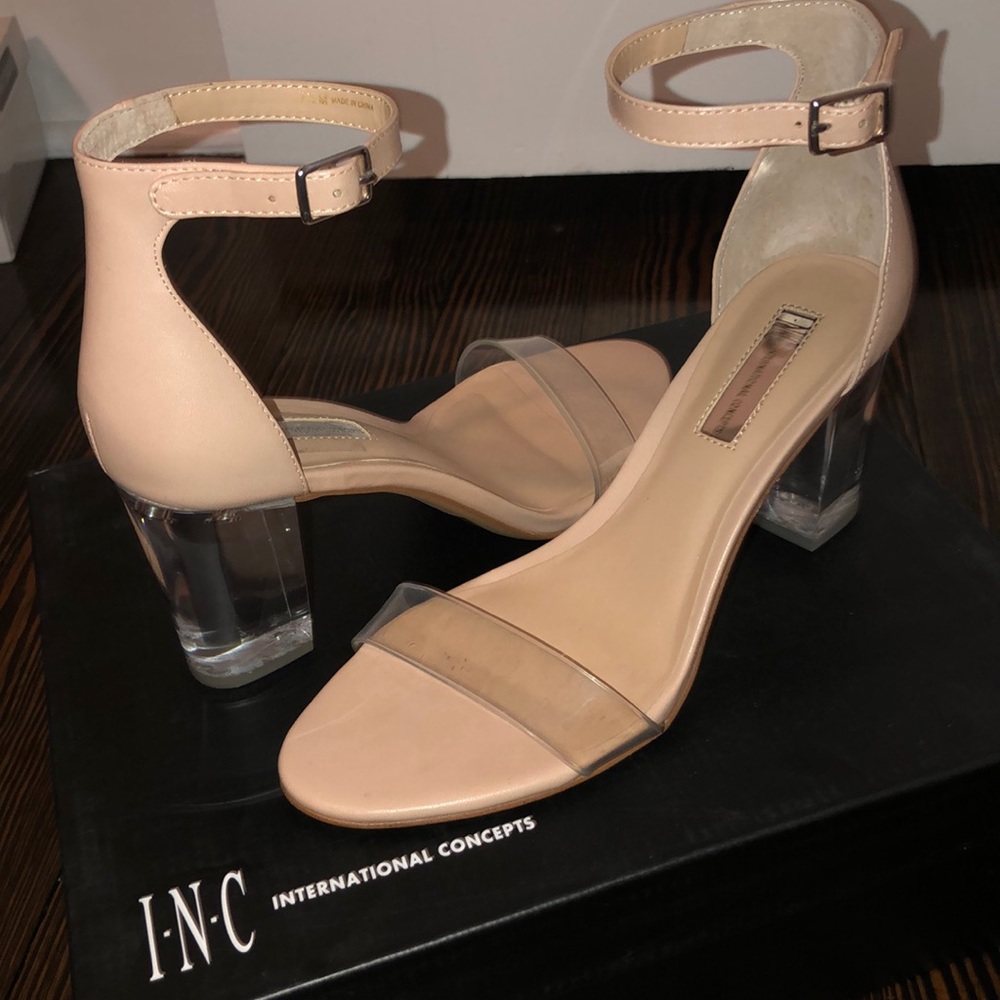 WORN ONCE! Clear Heels